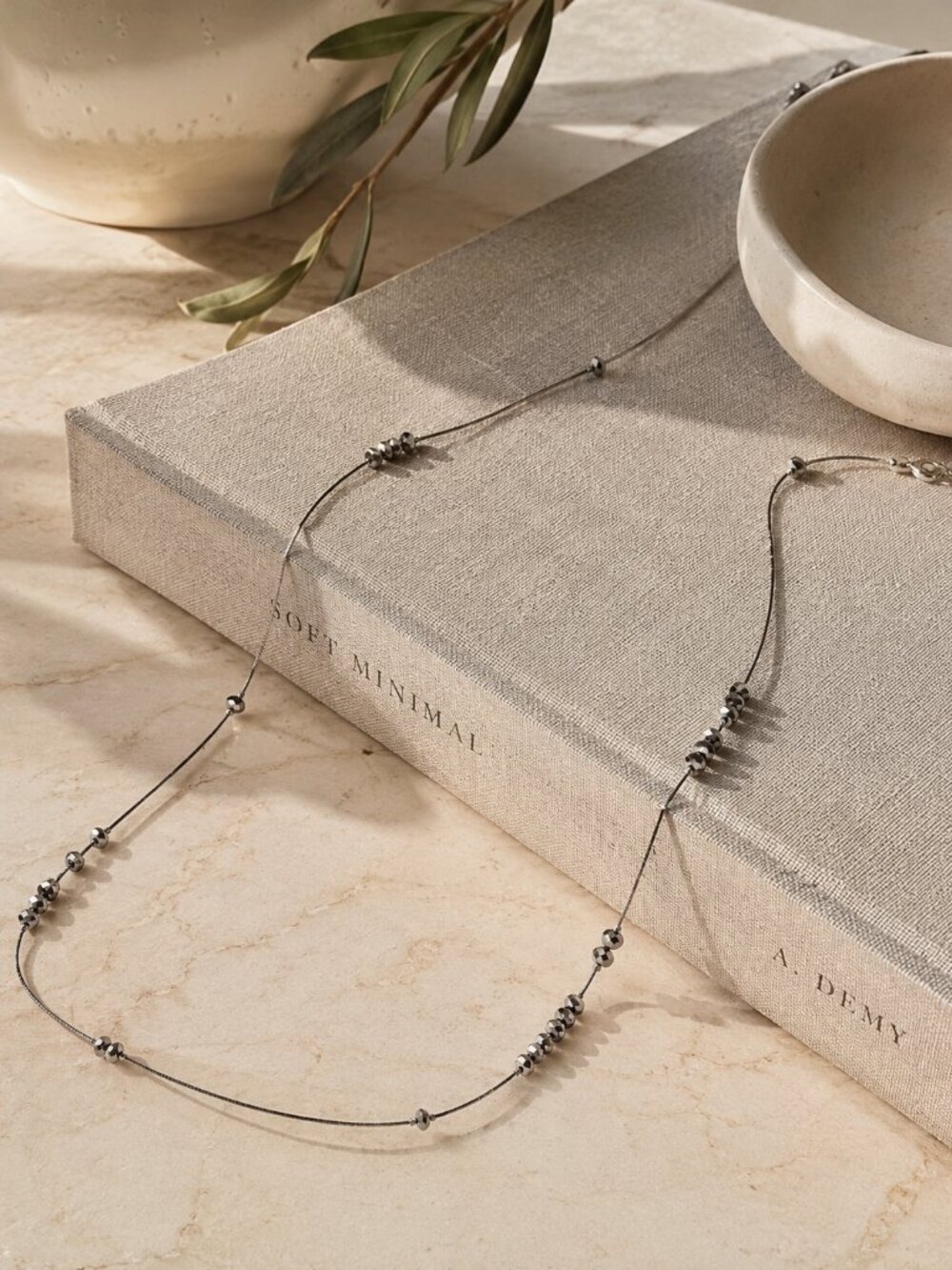 Dainty Silver Beaded Layering Necklace – Minimalist Everyday Essential